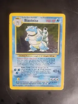 Pokemon TCG 1999 Base Set Blastoise Holo Card 2/102 Heavy/damaged Read Desc. - Image 1