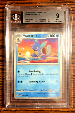 Wartortle Uncommon #008|BGS MINT 9-STRONG|2023 Scarlet & Violet 151|Pokemon TCG - Image 1