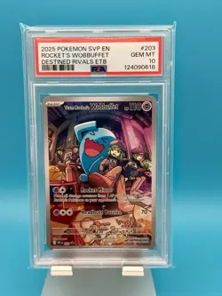 Pokemon S&V Destined Rivals Team Rocket's Wobbuffet Etb Promo PSA 10 - Image 1
