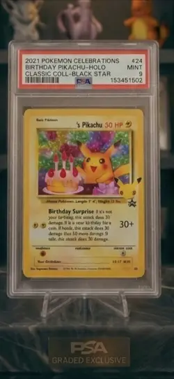 2021 Pokemon Celebrations 25th Anniversary PSA 9 LOT Birthday Pikachu Surfing V - Image 2