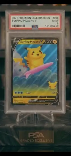 2021 Pokemon Celebrations 25th Anniversary PSA 9 LOT Birthday Pikachu Surfing V - Image 4