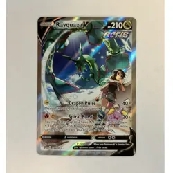 Rayquaza V Full Art Ultra Rare Holo 194/203 Evolving Skies Pokemon TCG - Image 1