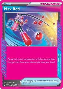 MAX ROD 116/131 HOLO ACE SPEC RARE SV: PRISMATIC EVOLUTIONS POKEMON NM - Image 3