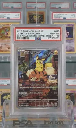 Pokemon Detective Pikachu SV-P Promo 098/SV-P Holo Japanese PSA 10 - Image 1