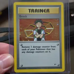 Pokemon Brock 015/132 Gym Heroes Holo Rare Unlimited Trainer Card English - Image 1