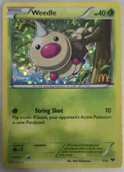 Weedle - 1/12 Promo McDonald's Promos 2014 001/012 LP Pokemon Card Nmint Conditn - Image 1