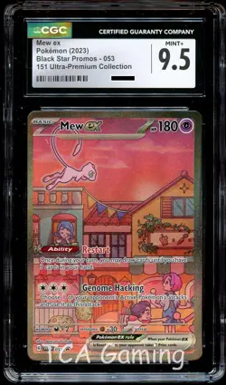 CGC 9.5 MINT+ Mew Ex SVP053 ALTERNATE ART HOLO 151 UPC PROMO Pokemon Card - Image 1