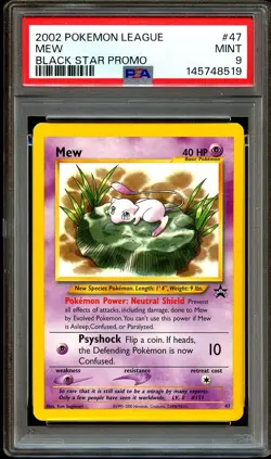 PSA 9 MINT Mew # 47 WOTC Black Star Promo Pokemon Card 519 - Image 1