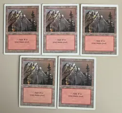 8x Mountain - 5x #301 + 3x #302 - MTG - REVISED (3rd) - ENGLISCH - ©1994 Mint - Image 1