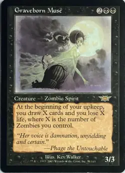 Graveborn Muse 73 Rare Legions Magic: The Gathering LP - Image 1