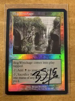 MTG✨ARTIST SIGNED BOG WRECKAGE FOIL✨ Odyssey MINT SAC Land 2001 UNPLAYED Snoddy - Image 1