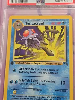 1999 POKEMON FOSSIL 1ST ED #44 TENTACRUEL PSA 10 - Image 2