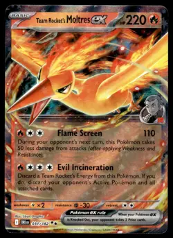 Pokemon TCG SV10: Destined Rivals #031/182 Rocket's Moltres EX NM - Image 1