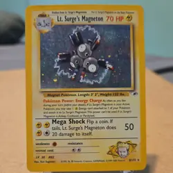 SWIRL Vintage Pokemon TCG Lt. Surge's Magneton 008/132 Gym Heroes Holo LP/MP - Image 1