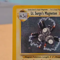 SWIRL Vintage Pokemon TCG Lt. Surge's Magneton 008/132 Gym Heroes Holo LP/MP - Image 2