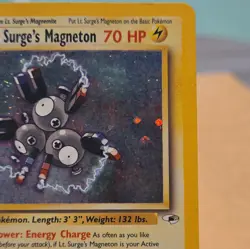 SWIRL Vintage Pokemon TCG Lt. Surge's Magneton 008/132 Gym Heroes Holo LP/MP - Image 3