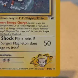 SWIRL Vintage Pokemon TCG Lt. Surge's Magneton 008/132 Gym Heroes Holo LP/MP - Image 4