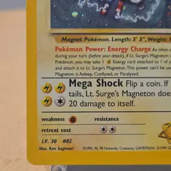 SWIRL Vintage Pokemon TCG Lt. Surge's Magneton 008/132 Gym Heroes Holo LP/MP - Image 5