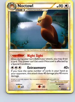 Pokemon: HeartGold SoulSilver Noctowl #8/123 Rare .VO5 - Image 1