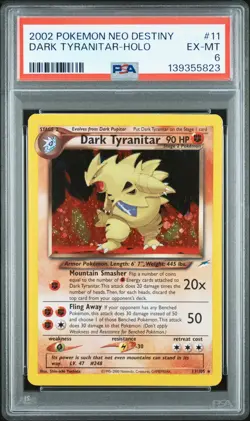 2002 POKEMON NEO DESTINY #11 DARK TYRANITAR-HOLO PSA 6 - Image 1