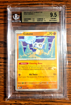 Cubone Regular Common #104|BGS MIN GEM 9.5|2023 Scarlet & Violet 151|Pokemon TCG - Image 1