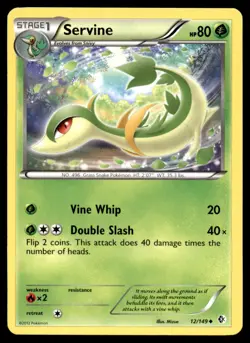 Servine 12/149 Uncommon Boundaries Crossed Pokemon Lightly Played - Image 1