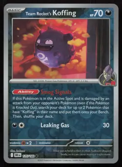 Team Rocket's Koffing 125/182 Common Destined Rivals Pokemon Reverse Holo NM - Image 1