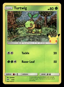 Turtwig 4/25 Holo Rare 2021 Mcdonald's Promo Pokemon Card - Image 1