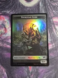 1 x Phyrexian Germ // Phyrexian Wurm (0017) Double-Sided Token - Foil - Modern H - Image 1