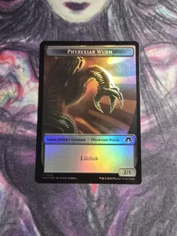 1 x Phyrexian Germ // Phyrexian Wurm (0017) Double-Sided Token - Foil - Modern H - Image 2