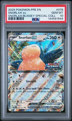 2025 POKEMON PRE EN-PRISMATIC EVOLUTIONS #076 SNORLAX EX PSA 10 - Image 1