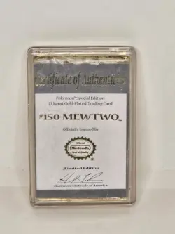 1999 Burger King Pokemon Mewtwo 23k Gold Plated Trading Card - Image 2