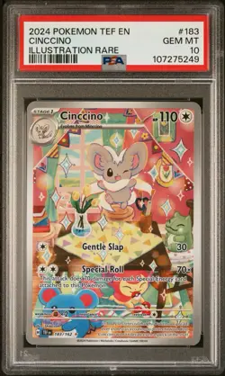 2024 POKEMON TEF EN-TEMPORAL FORCES ILLUSTRATION RARE #183 CINCCINO PSA 10 - Image 1