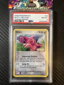 Pokemon Skitty EX Legend Maker Reverse Holo #64 PSA 8 - Image 1