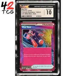 CGC Gem Mint 10 Max Rod ACE SPEC 116/131 Pokemon Prismatic Evolutions PRE EN - Image 1