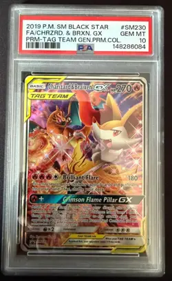 Charizard and Braixen Gx Sm230 Promo PSA 10 Gem Mint Pokemon Card - Image 1