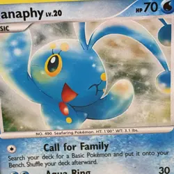 MANAPHY LV.20 ( 3/17 ) Swirl Holo 2007 Pokemon/ Nintendo Card - Image 2