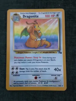 Pokemon TCG Dragonite Fossil Holo Unlimited Rare Card 4/62 1999 - Image 2