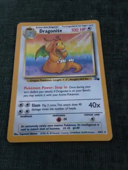 Pokemon TCG Dragonite Fossil Holo Unlimited Rare Card 4/62 1999 - Image 3