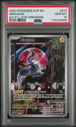 2023 POKEMON SCARLET & VIOLET POKEMON CENTER ETB PROMO SVP #013 MIRAIDON PSA 10 - Image 1