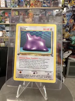 Ditto 18/62 1st Edition Fossil Regular MP - Pokemon Card - Image 1