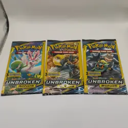 Pokemon Card - Unbroken Bonds - 3 Card Booster Pack - New Factory Sealed X1 - Image 1