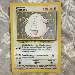 Chansey 3/102 Base Set Holo Rare 120 HP Basic Wizards Pokemon Card 1999 - Image 1