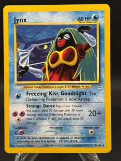 💧✨ Pokemon TCG – Jynx 31/64 – Neo Revelation – Vintage Error Card – MP - Image 1