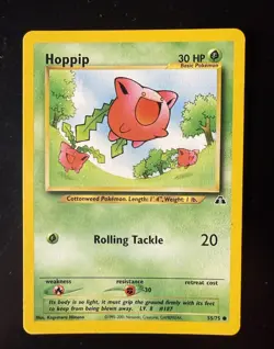 Hoppip 55/75 Neo Discovery Regular Unlimited Common Card Pokemon TCG - Image 1
