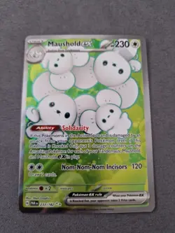 Pokemon TCG Paradox Rift Maushold EX Full Art Card 233/182 NM - Image 1