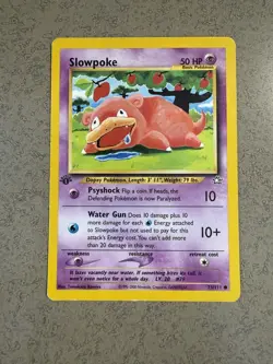 GREY STAMP ERROR Slowpoke 73/111 Neo Genesis -1st Edition- Pokemon Card. - Image 1
