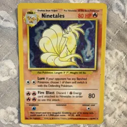Ninetales 12/102 Base Set Holo Rare 80 HP Stage 1 Wizards Pokemon Card 1999 - Image 1