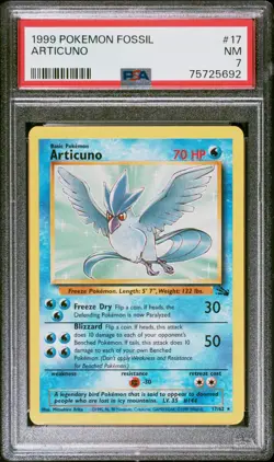Articuno 1999 Pokemon Fossil PSA 7 #17 - Image 1