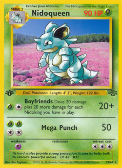 Nidoqueen 23/64 Rare Jungle Pokemon HP - Image 4
